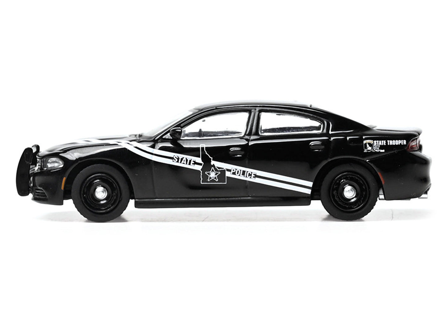 2023 Dodge Charger Pursuit "Idaho State Police" Black with White Stripes 1/64 Diecast Model by IXO Models