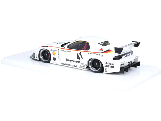 Inno Models Mazda RX7 (FD3S) LB-Super Silhouette RHD (Right Hand Drive) #41 White with Stripes and Graphics 1/18 Model Car by Inno Models