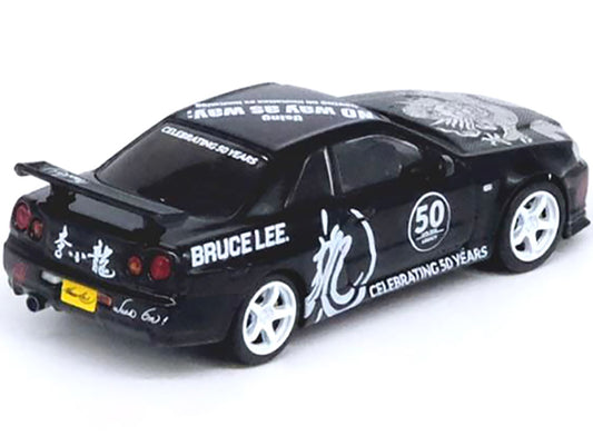 Inno Models Nissan Skyline GT-R (R34) RHD (Right Hand Drive) Black "Bruce Lee Legacy 50 Year Anniversary" 1/64 Diecast Model Car by Inno Models