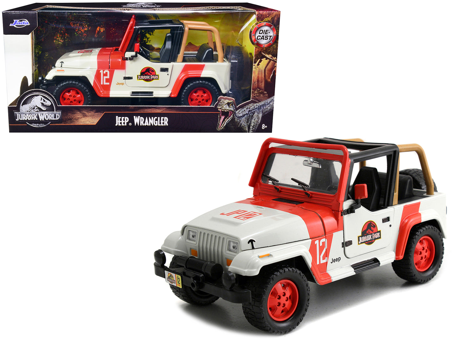 Jada 1992 Jeep Wrangler Jurassic World Movie 1/24 Diecast Model Car by Jada