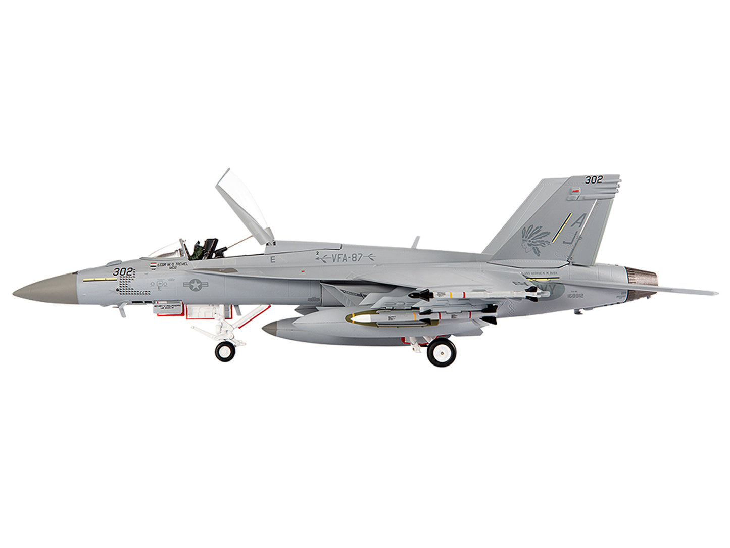Boeing F/A-18E Super Hornet Aircraft "VFA-87 Golden Warriors USS George H. W. Bush" (2017) United States Navy 1/72 Diecast Model by JC Wings