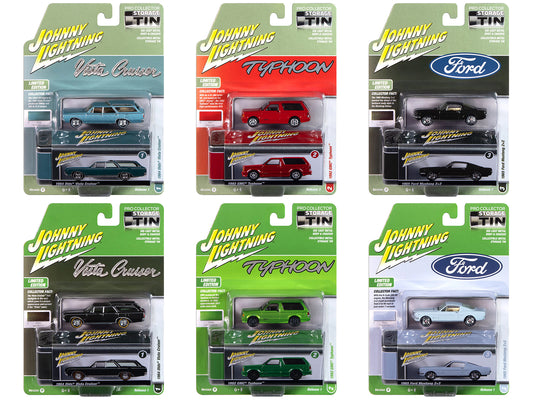 Johnny Lightning Johnny Lightning Collector's Tin 2025 Set of 6 Cars Release 1 Limited Edition 1 1/64 Diecast Model Cars by Johnny Lightning