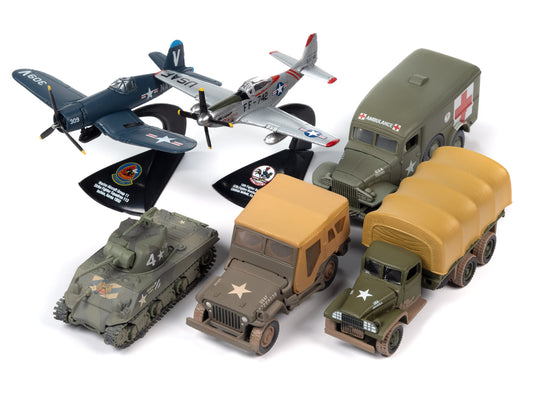 Johnny Lightning "Korea: The Forgotten War" Military Set B of 6 pieces 2023 Release 1 Limited Edition to 2000 pieces Worldwide Diecast Models by Johnny Lightning