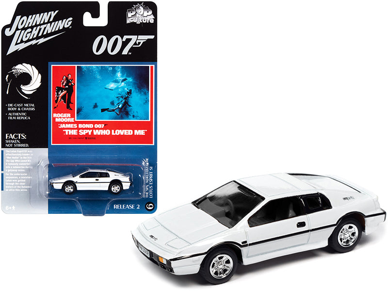 Johnny Lightning Lotus Esprit S1 White (James Bond 007) "The Spy Who Loved Me" (1977) Movie "Pop Culture" Series 1/64 Diecast Model Car by Johnny Lightning