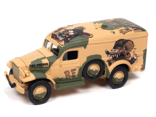 Johnny Lightning Dodge WC54 Ambulance Desert Camouflage "Rat Fink" "Pop Culture" 2024 Release 2 1/64 Diecast Model Car by Johnny Lightning