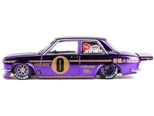Mini GT Datsun 510 Pro Street #0 "Anniversary Edition" Purple Metallic (Designed by Jun Imai) "Kaido House" Special 1/64 Diecast Model Car by Mini GT