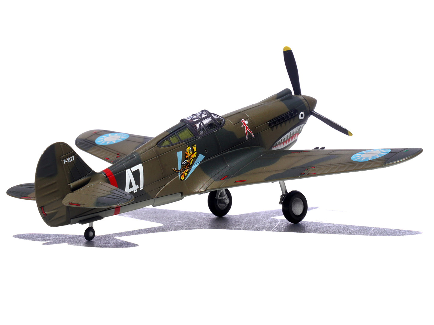 Curtiss P-40B/C Warhawk Fighter Aircraft "White 47 Robert T. Smith 3rd Squadron Hell's Angels Chinese Air Force Burma" (1942) 1st American Volunteer Group 1/72 Diecast Model Airplane by Legion