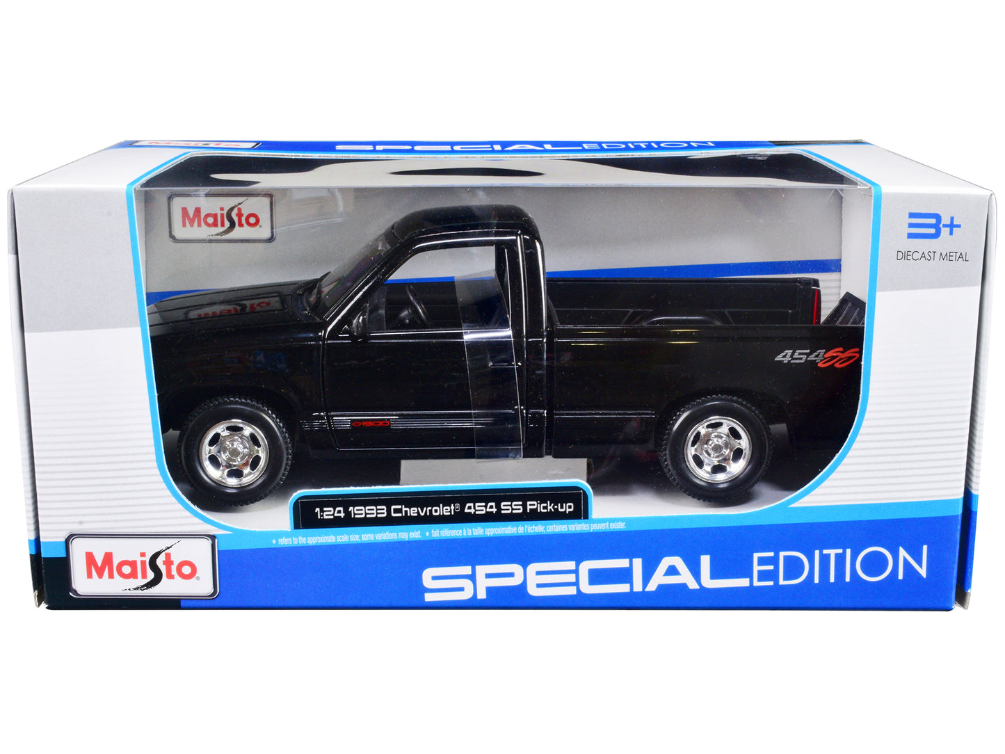 Maisto 1993 Chevrolet 454 SS Pickup Truck Black 1/24 Diecast Model Car by Maisto