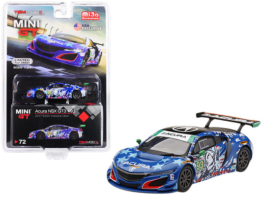 Mini GT Acura NSX GT3 #93 "Statue of Liberty" 2017 IMSA Watkins Glen Limited Edition to 3600 pieces Worldwide 1/64 Diecast Model Car by Mini GT