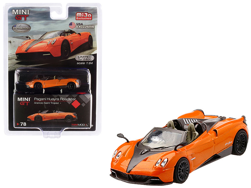 Mini GT Pagani Huayra Roadster Arancio Saint Tropez / Orange Metallic Limited Edition to 2,400 pieces Worldwide 1/64 Diecast Model Car by Mini GT
