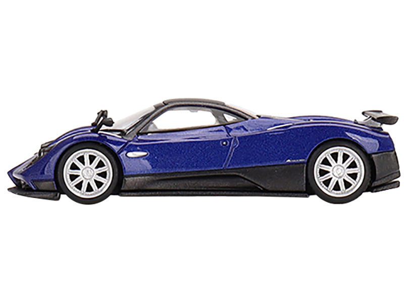 Mini GT Pagani Zonda F Blu Argentina Blue Metallic with Black Top Limited Edition to 3000 pieces Worldwide 1/64 Diecast Model Car by Mini GT