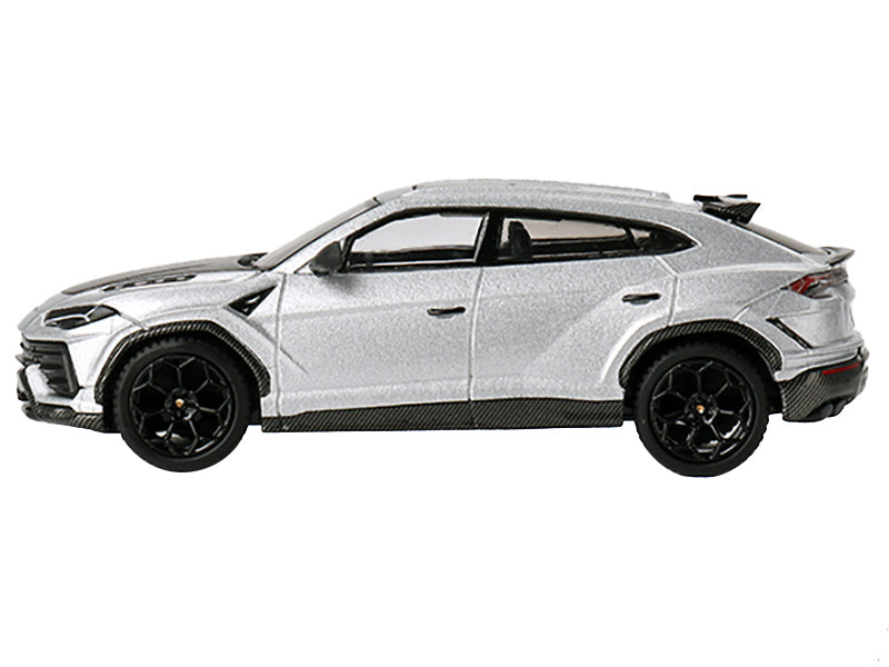 Mini GT Lamborghini Urus Performante Grigio Nimbus Gray Metallic with Carbon Hood Limited Edition to 5400 pieces Worldwide 1/64 Diecast Model Car by Mini GT