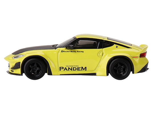 Mini GT Nissan Z "Pandem" Ikazuchi Yellow with Carbon Hood Limited Edition to 4800 pieces Worldwide 1/64 Diecast Model Car by Mini GT