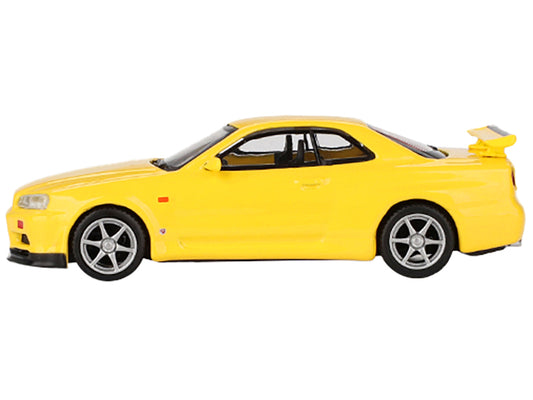 Mini GT Nissan Skyline GT-R (R34) V-Spec RHD (Right Hand Drive) Lightning Yellow Limited Edition to 7920 pieces Worldwide 1/64 Diecast Model Car by Mini GT