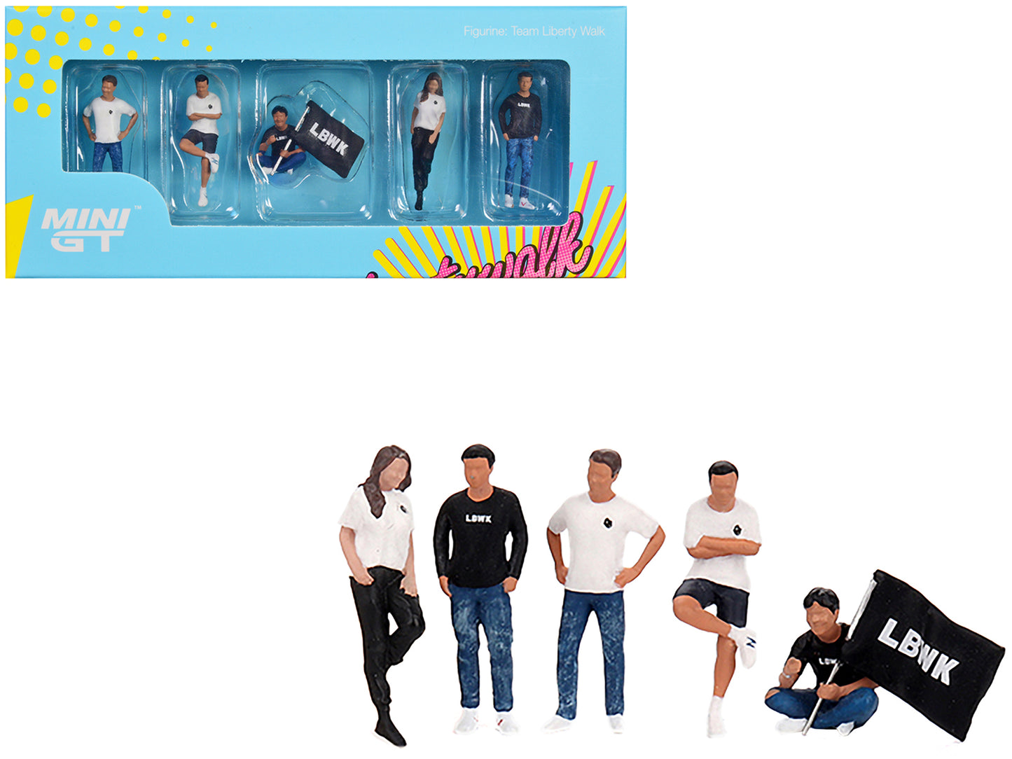 Mini GT "Team Liberty Walk" 5 Piece Figure Set for 1/64 Scale Models by Mini GT