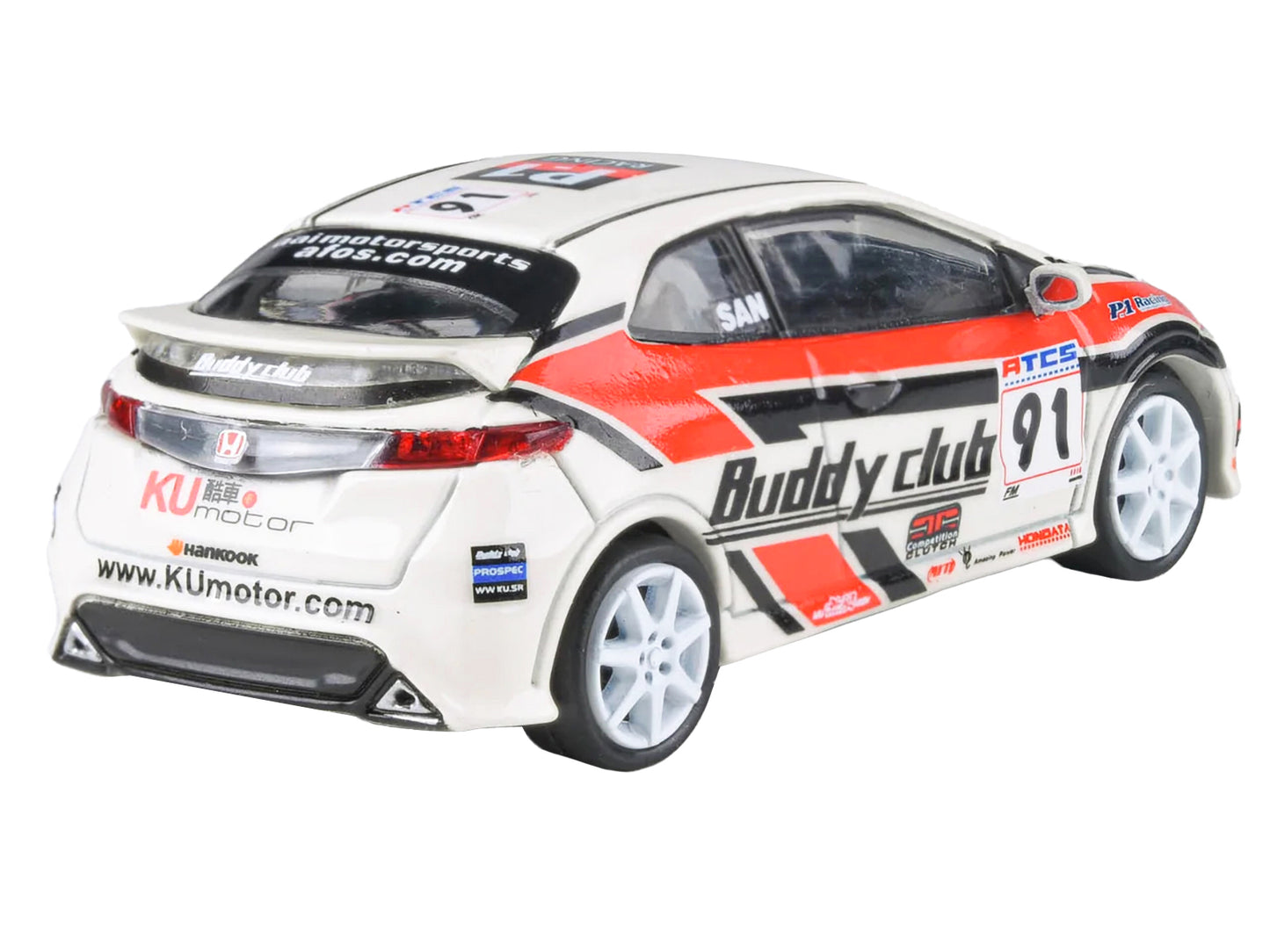Paragon 2007 Honda Civic Type R FN2 RHD (Right Hand Drive) #91 "Buddy Club - Asian Touring Car Series" (2012) 1/64 Diecast Model Car by Paragon Models