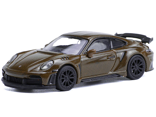 Pop Race 992 Stinger GTR Brown Carbon 1/64 Diecast Model Car by Pop Race