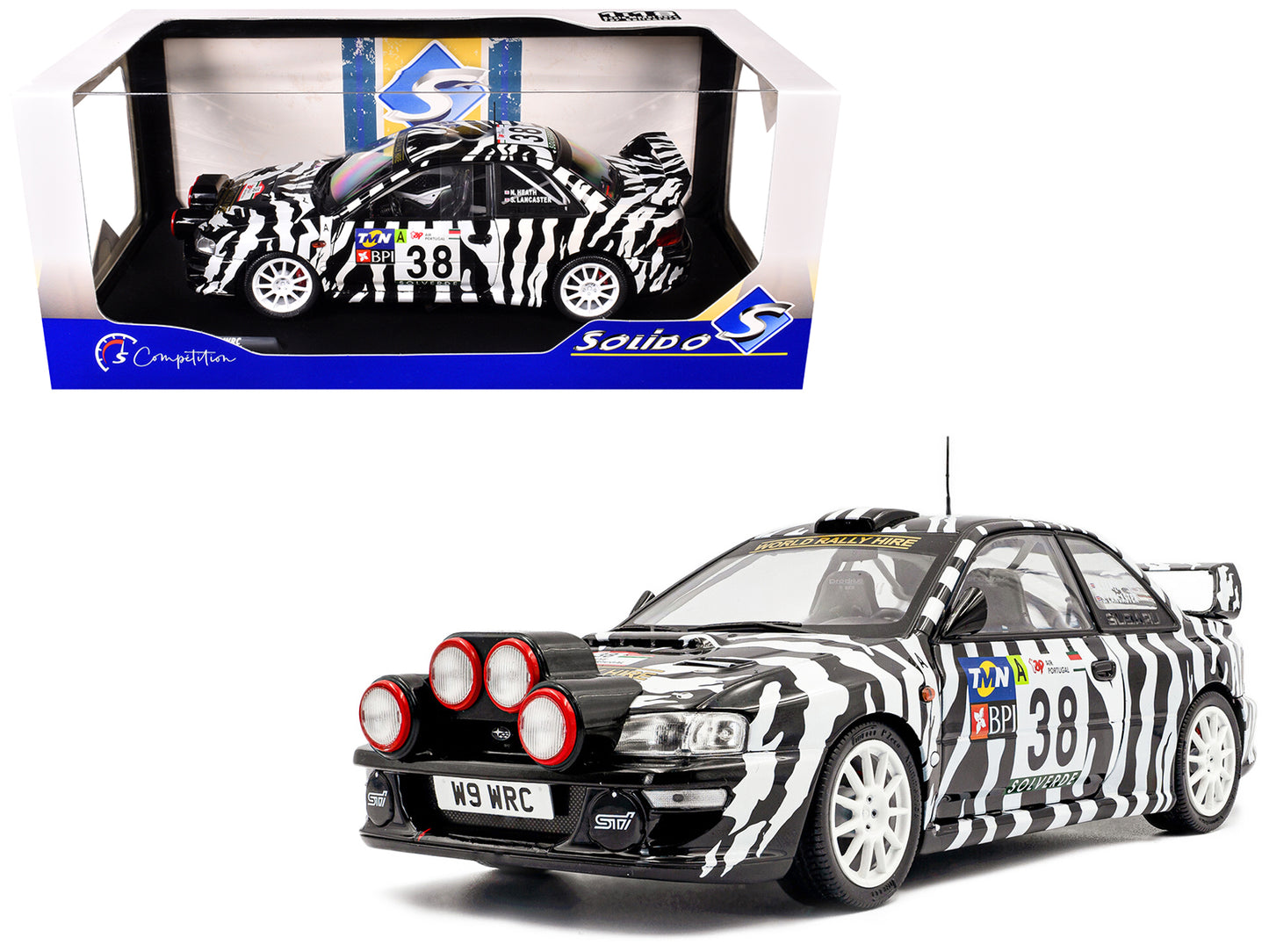 Subaru Impreza S5 WRC99 #38 Nigel Heath - Steve Lancaster "Rallye de Portugal" (2001) "Competition" Series 1/18 Diecast Model Car by Solido