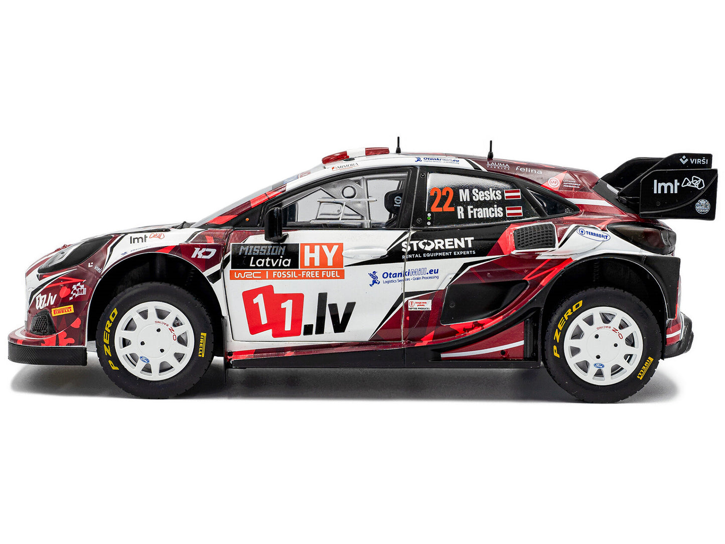 Ford Puma Rally1 #22 Martins Sesks - Renars Francis "Rally Latvia" (2024) "Competition" Series 1/18 Diecast Model Car by Solido