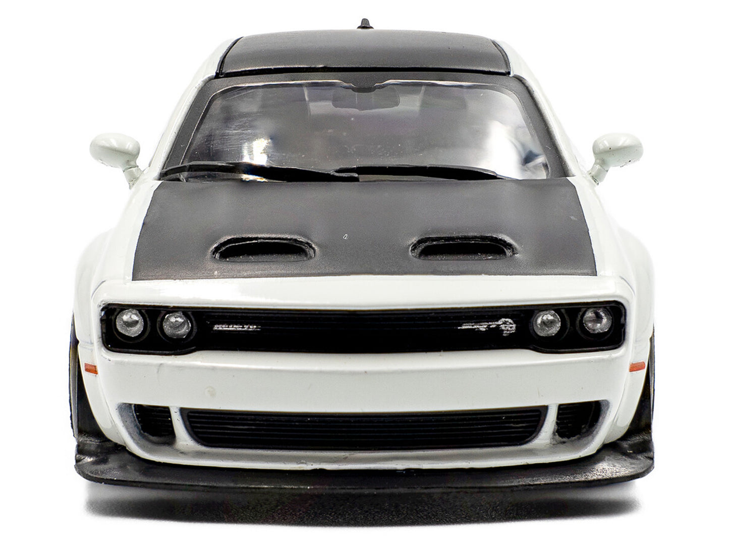 2020 Dodge Challenger SRT Hellcat Redeye Widebody White Knuckle with Matt Black Hood and Top 1/43 Diecast Model Car by Solido