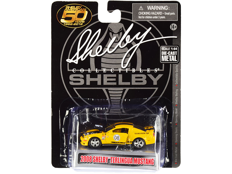Shelby Collectibles 2008 Ford Shelby Mustang #08 "Terlingua" Orange and Black "Shelby American 50 Years" (1962-2012) 1/64 Diecast Model Car by Shelby Collectibles
