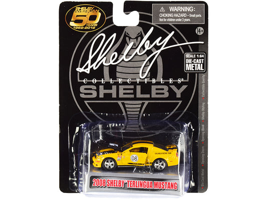 Shelby Collectibles 2008 Ford Shelby Mustang #08 "Terlingua" Orange and Black "Shelby American 50 Years" (1962-2012) 1/64 Diecast Model Car by Shelby Collectibles