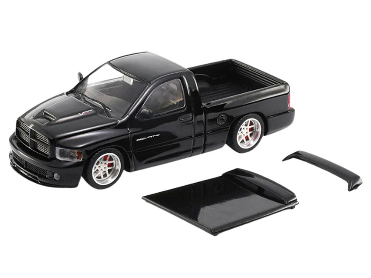 2003 Dodge Ram SRT-10 Pickup Truck Black 1/64 Diecast Model Car by Shoom64 Models