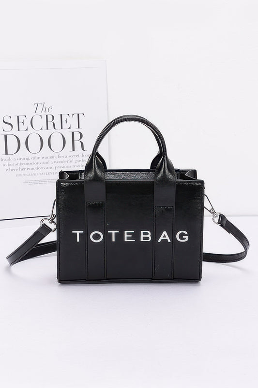 Metallic Faux Leather Tote Bag