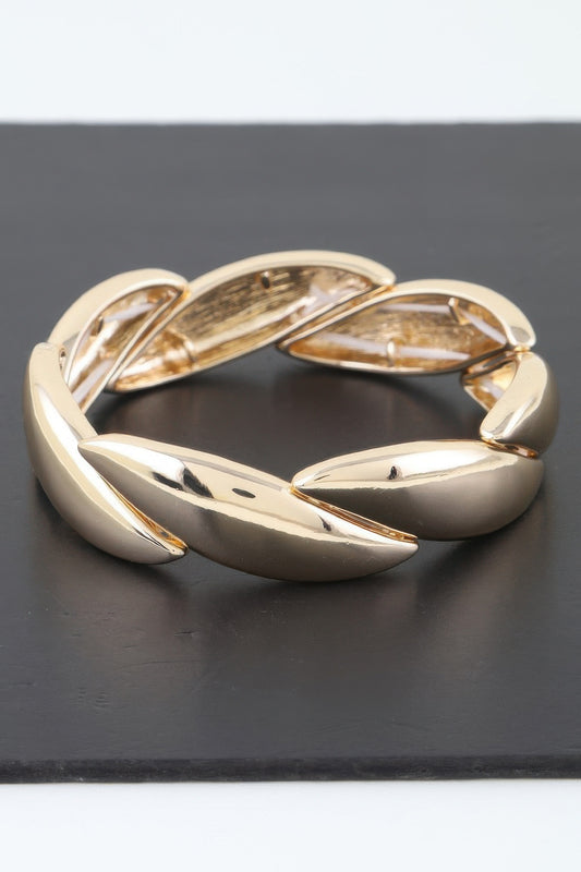 Shiny Overlapping Leaves Bracelet