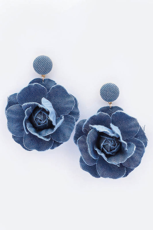 Denim Flower Earring