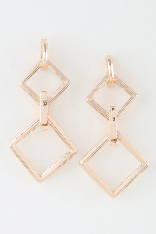 Diamond Chain Drop Earrings