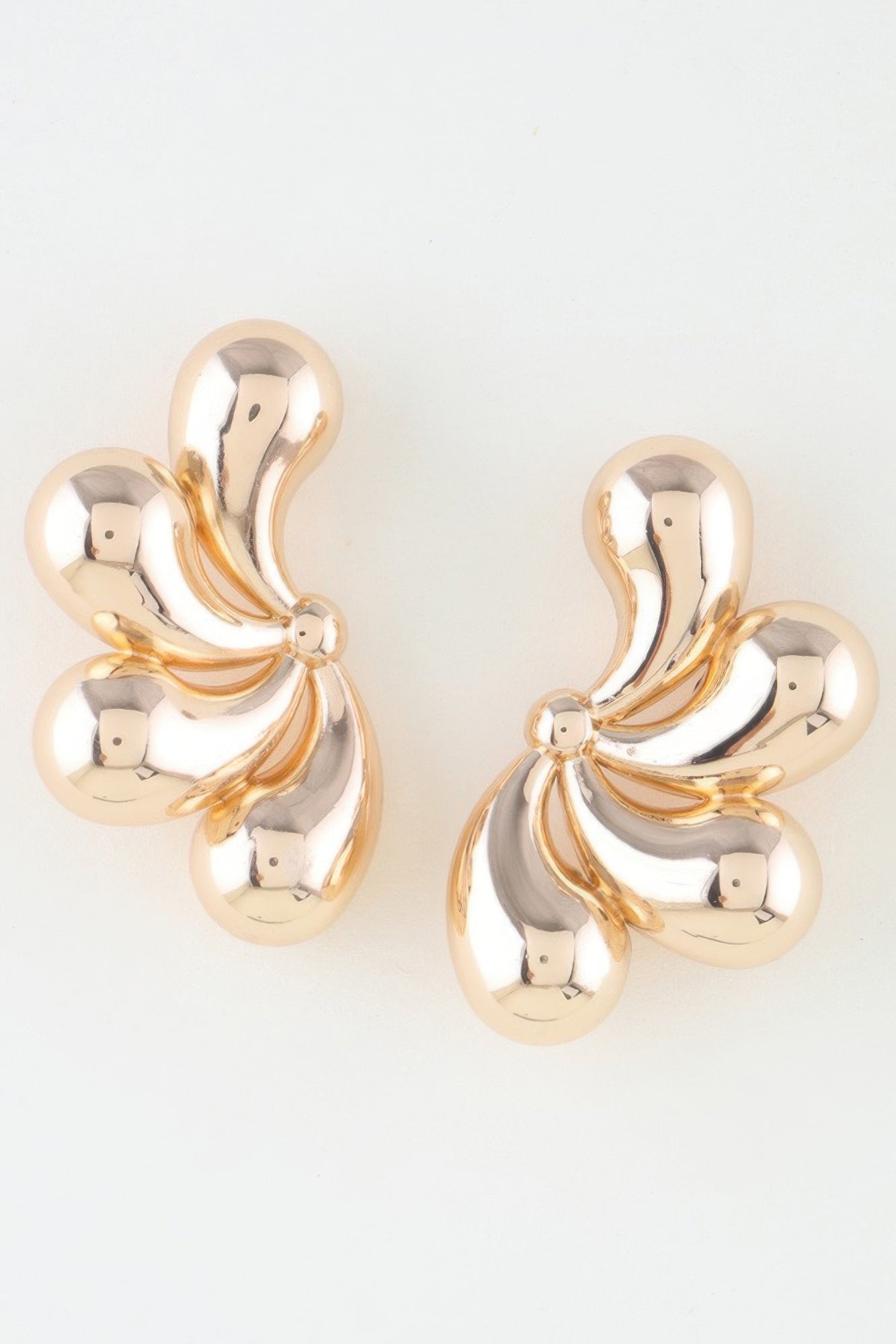 Shiny Flower Halves Earrings