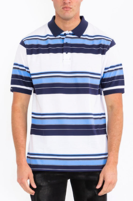Old School Striped Pique Polo Shirt