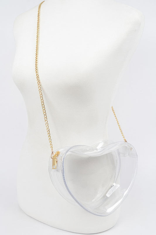 Clear Heart Shape Crossbody Bag