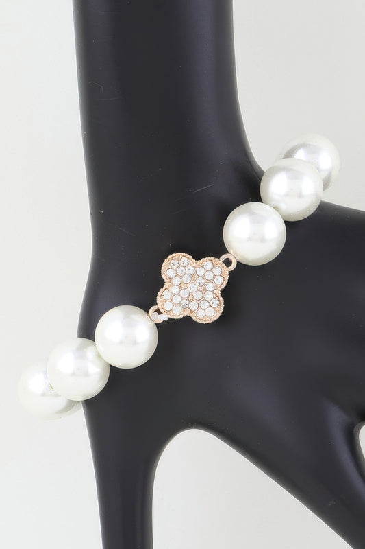 Bejeweled Clover Beaded Bracelet
