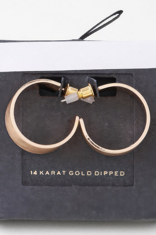 Crosshatched Wide Hoop Earrings