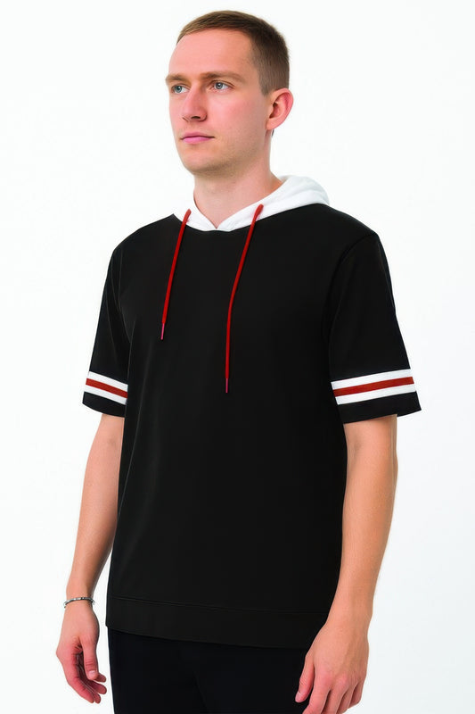 Mens Short Sleeve Hooded Tshirt
