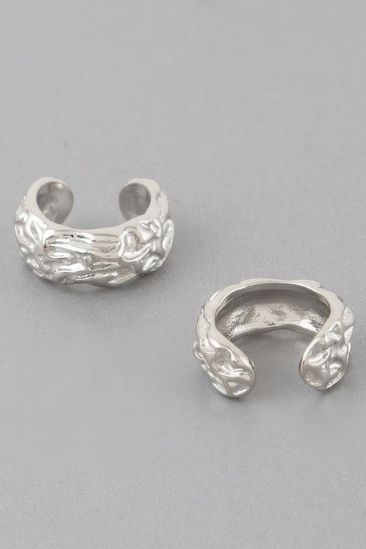 Abstract Ripple Hoop Earrings