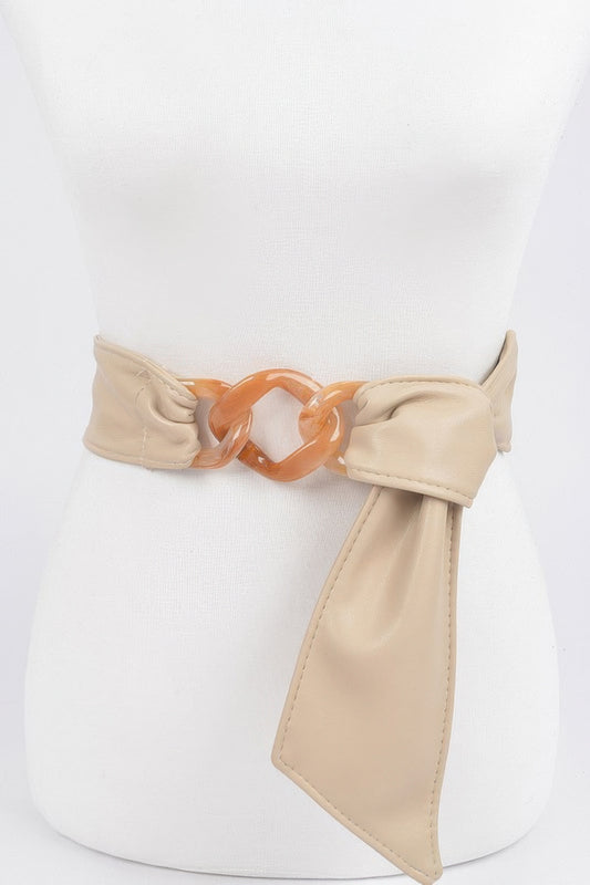 Acrylic Chain Buckle Elastic Waisted Belt
