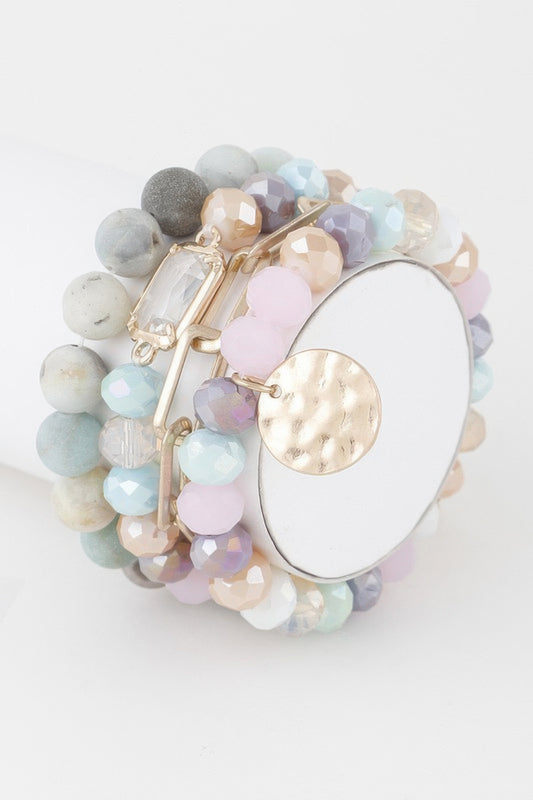 Multi Stone Crystal Beaded Bracelet