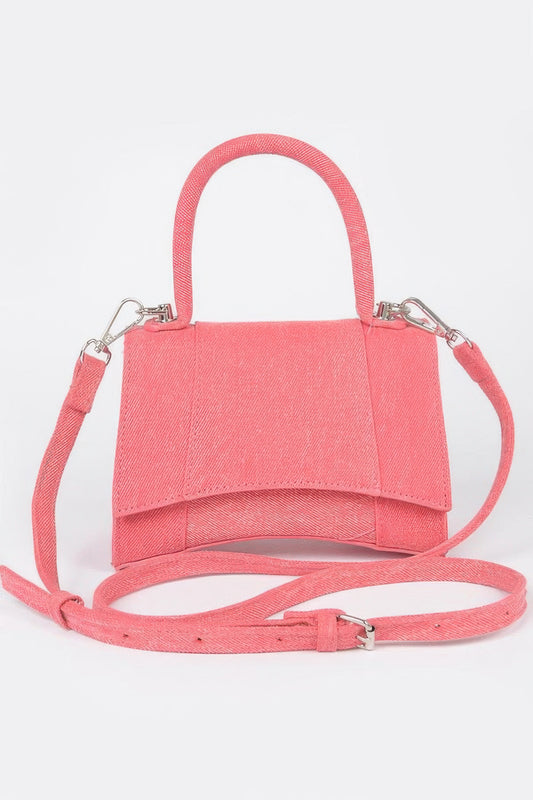 Denim Top Handle Crossbody Bag
