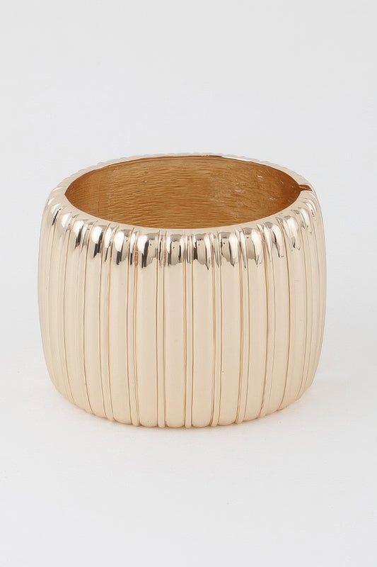 Wide Ribbed Cuff Bracelet