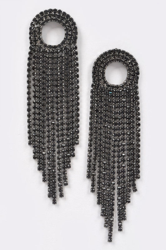 Rhinestone Fringe Earring
