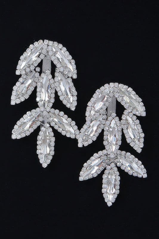 Rhinestone Leaf Earring