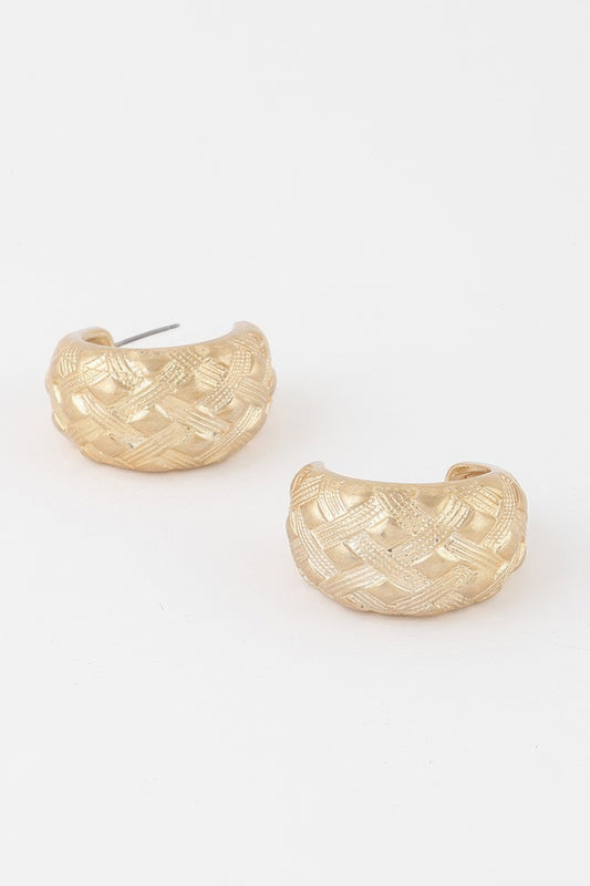 Basket Weaved Hoop Earrings