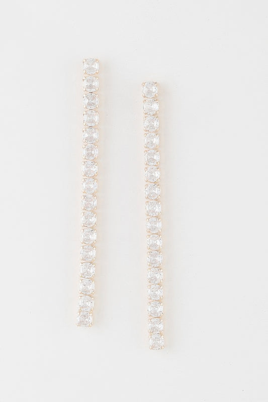 Rhinestone Bar Drop Earrings