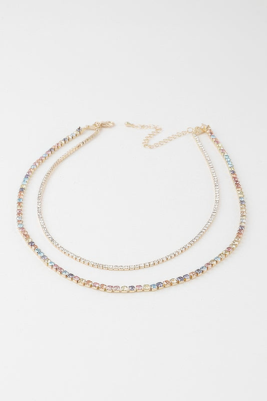 Double Rhinestone Necklace
