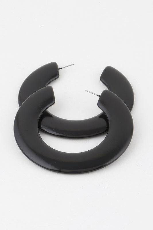 Flat Solid Hoop Earrings
