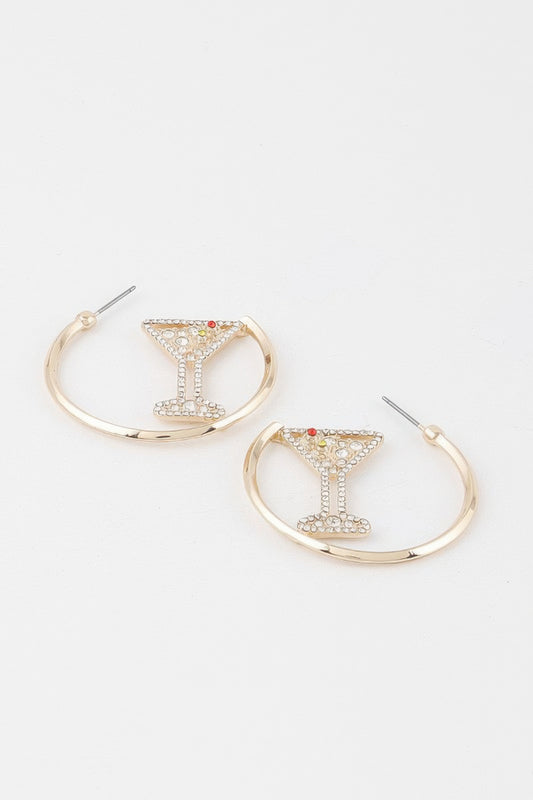 Cocktail Hoop Earrings