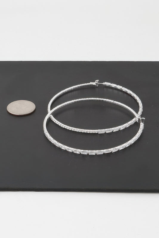 Large Rhinestone Hoop Earrings